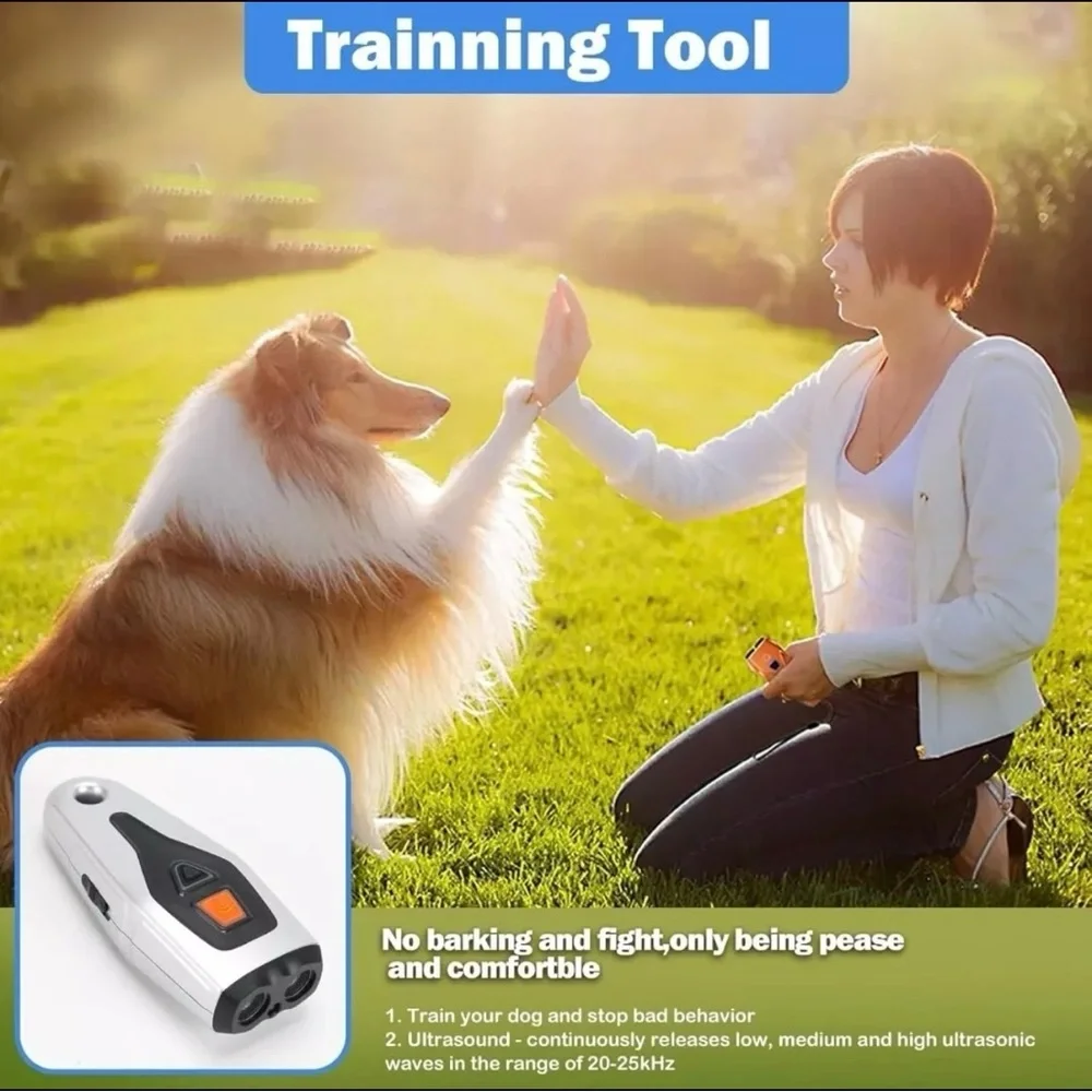Dog Bark Deterrent Devices,3 in 1 Dual Sensor Anti Barking Device Training june
